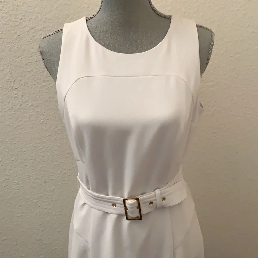 White House Black Market WHBM white dress 8 New NWT medium Sleeveless GORGEOUS - Picture 2 of 11